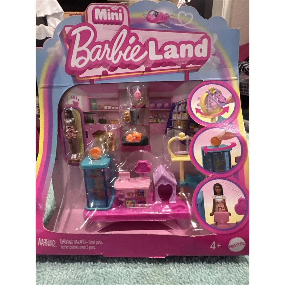 Barbie Mini BarbieLand Collectible Pet Boutique Playset With 1.5-Inch Doll, Pet